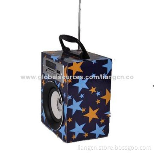 Outdoor wireless portable wooden Bluetooth speaker with SD/USB/FM radio